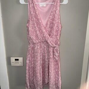 French Grey Blush Pink Wrap Dress